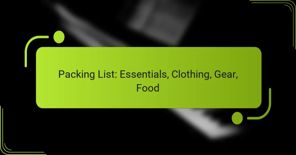 Packing List: Essentials, Clothing, Gear, Food