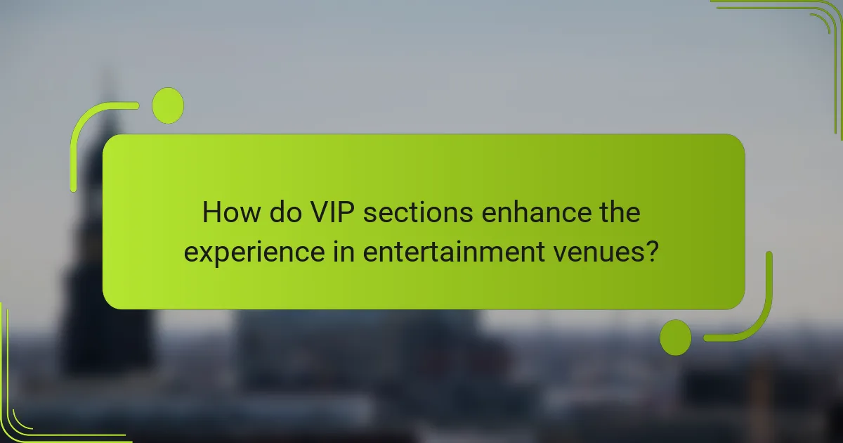 How do VIP sections enhance the experience in entertainment venues?