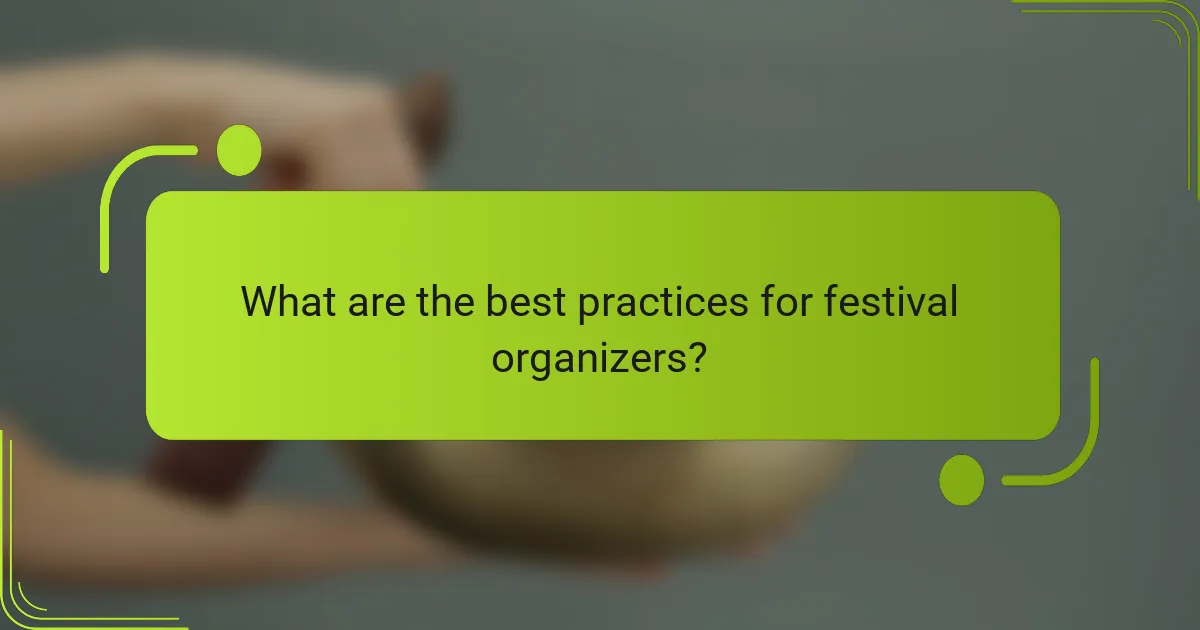 What are the best practices for festival organizers?