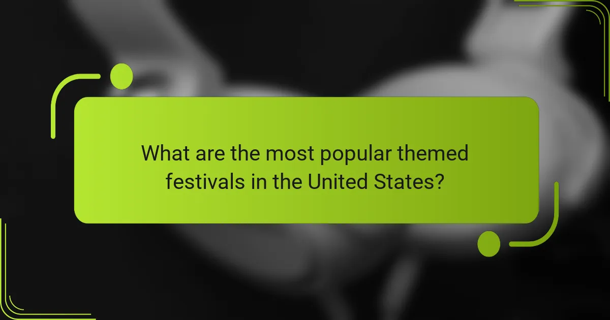 What are the most popular themed festivals in the United States?