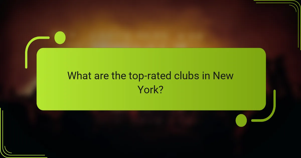What are the top-rated clubs in New York?